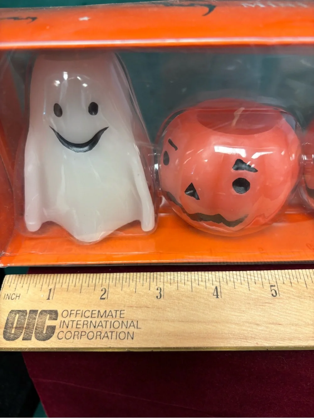 Halloween Ghost and Pumpkin novelty candles - White and Orange